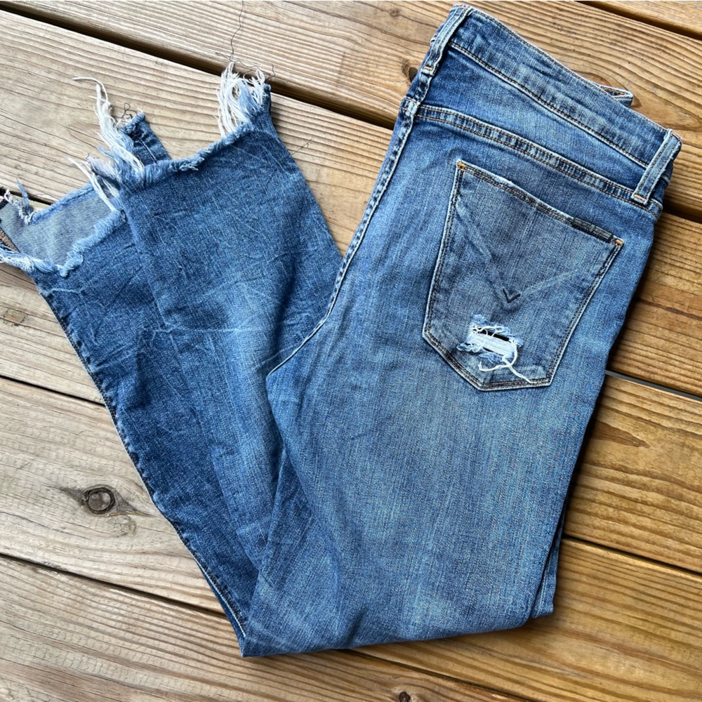 Hudson Women’s Distressed Blue Skinny Jeans size 31 - Picture 2 of 11